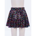 thumbnail image 4 of Lejafay Girls Flared Pleated A-Line Skirts Shiny Metallic Dance Performance Costume Cheerleading Uniform Black M, 4 of 7
