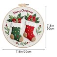 thumbnail image 2 of Beginner Embroidery Kit for Christmas DIY Projects with Printed Cloth, 3 Needles, English Instructions, and 20 cm Hoop, 2 of 6
