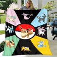 thumbnail image 2 of Cartoon Pokemon Pikachu Flannel Blanket Children Adult Gift Bedding Bedspread Sofa Spring and Autumn Warm Blanket Home Decor, 2 of 5