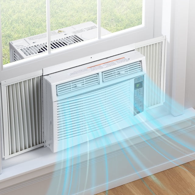 6000 BTU Window Air Conditioner with WIFI Function and Fixed-Speed Operation, ABS Housing, for Small Rooms, Compact Window-Mount AC for Bedroom or Apartment, White