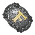 thumbnail image 2 of fastboy Western Cowboy Golden Initial Letter A-Z Belt Metal Buckle Accessory Men's letter F 1Set, 2 of 6