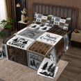 thumbnail image 2 of YST Happy Camping Queen Bedspread Set,Rv Camper Quilt Set For Boys Adults Men,Camper Decor Coverlet Set For Travel Trailers Bunk,Rustic Farmhouse Buffalo Plaid Bed Set Brown Black Grey, 2 of 5