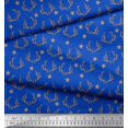 thumbnail image 3 of Soimoi Blue polyester Crepe Fabric Antler & Star Decor Fabric Printed Yard 42 Inch Wide, 3 of 5