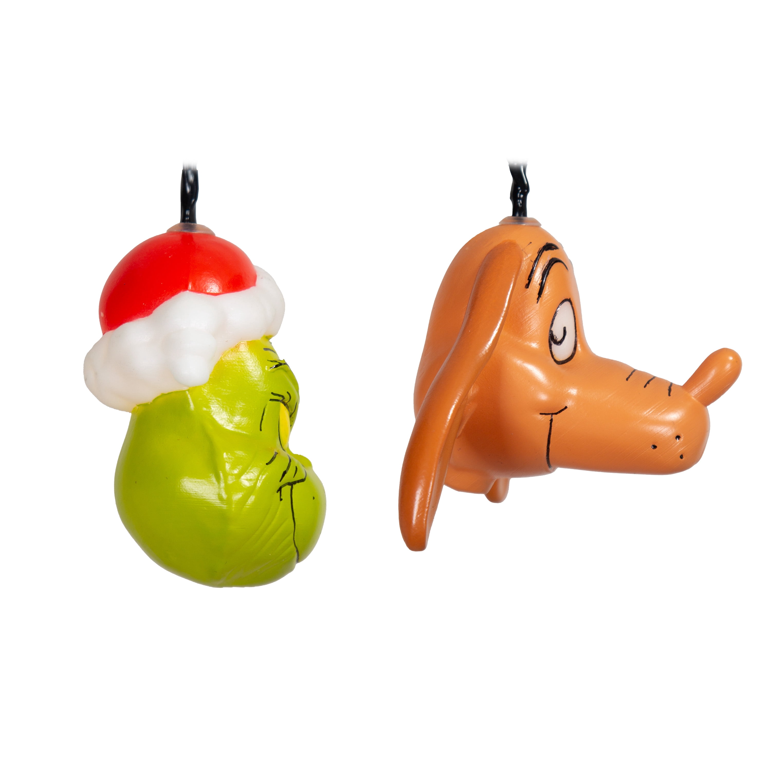 Lumières clignotantes de Noël lot de 8 têtes de Grinch et Max Dr. Seuss