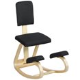 thumbnail image 1 of HOMCOM Chaise Ergonomique à Genoux, Tabouret à Genoux à Bascule en Bois, Noir, 1 of 10