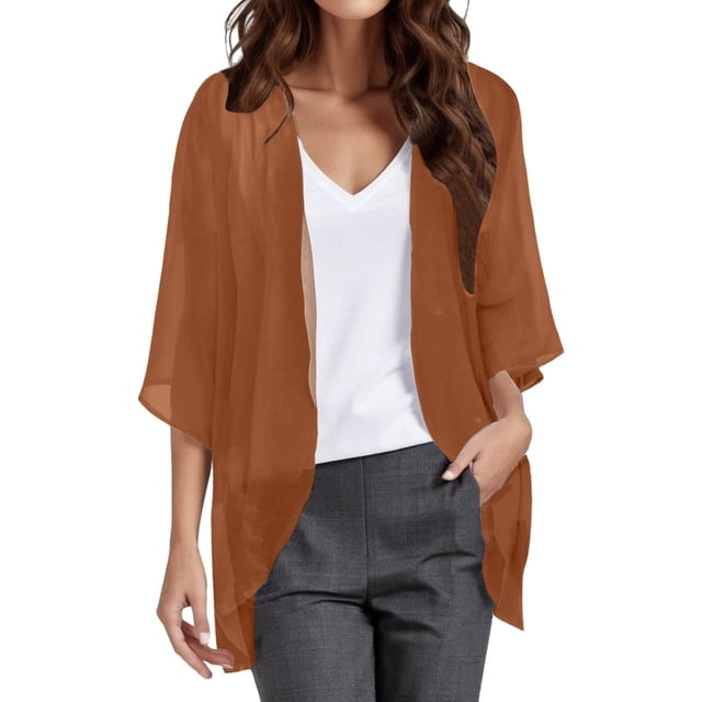 2025 Cardigan Transparent à Manches Courtes pour Femmes 1X Cardigan en Mousseline à devant Ouvert Cardigan Papillon Haut Chandails d'Été pour Femmes Cardigans Sans Manches à devant Ouvert pour Femmes Cardigan en Molleton