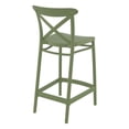 thumbnail image 2 of Compamia Cross Tabouret de Comptoir Contemporain en Résine pour Intérieur et Extérieur Vert Olive, 2 of 5