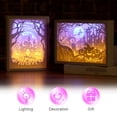 thumbnail image 4 of Yeacher 3D Paper Carving Night Light LED Papercut Light Box Sculptures Frame Gift Decorative Desktop Lamp, 4 of 8
