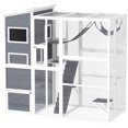 thumbnail image 1 of PawHut Enclos Extérieur pour Chat de 76 Pouces pour 2-3 Chats d'Intérieur, Gris, 1 of 10