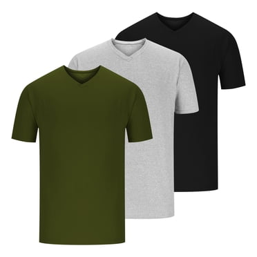 AherBiu 3 Pcs T-Shirts pour Hommes T-Shirts en Coton sous-Vêtements pour Hommes Décontractés Unis T-Shirts Basiques Été Col en V Manches Courtes