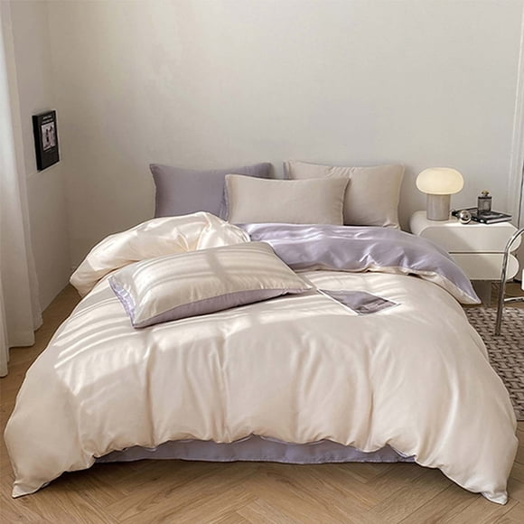 4 Piece Bedding Set Icelk Cooling Bed Sheets Duvet Cover Set with Pillowcases Breathable Lightweight Summer Bedding for Hot Sleepers Queenze 70.86x78.74 in | Cooling Comforter Cover Set for War