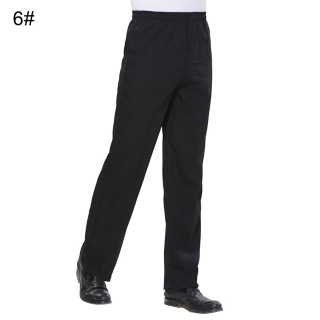 EIMELI Men Stripe Plaid Chili Printed Hotel Restaurant Kitchen Chef Work Long Pants(Type 4# L)
