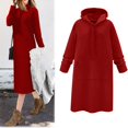 thumbnail image 1 of IMENGL Robe Longue à Capuche Automne Couleur Unie, Rouge 2TG, Taille M-5TG, 1 of 3