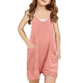 thumbnail image 1 of Yutk Combinaison Décontractée d'Été Sans Manches pour Filles, Bretelles Spaghetti, Short, une-Pièce avec Poches, en Liquidation, Rouge Melon D\'eau, 1 of 5