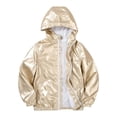 thumbnail image 1 of LYHaoo Girls Rain Jacket Lightweight Windbreaker Coat With Hood Lightweight Jacket Gold Sizes 14, 1 of 3
