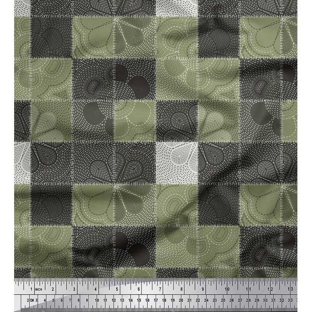 Soimoi Rayon Fabric Flower Artistic Printed Craft Fabric by The Yard 42 Inch Wide