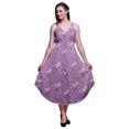 thumbnail image 1 of Bimba Robe de Plage Bohème Midi Sans Manches Imprimée Florale pour Femmes-Moyenne, 1 of 1