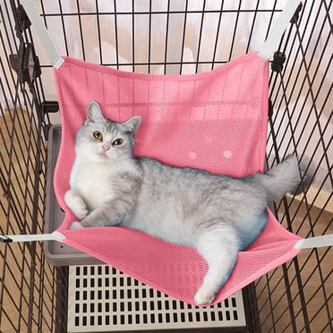Dvkptbk Cats Hammock,All-Season Pet Hanging Bed Summer Breathable Mesh Hanging Bed Pet Adjustable Hanging Bed Pet Cage Hanging Bed