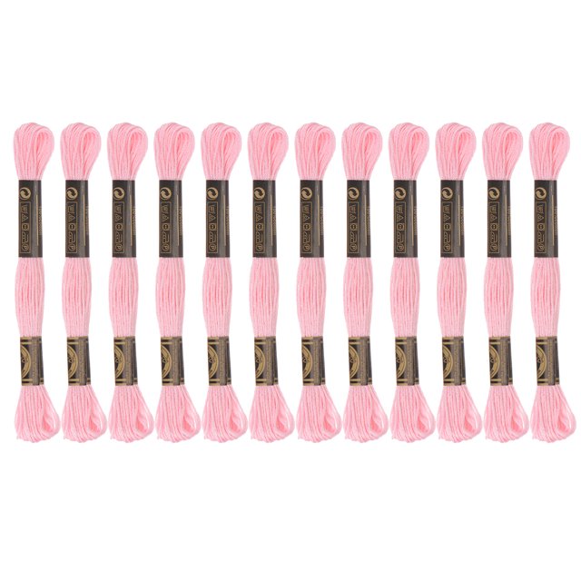 Unique Bargains Fil à Broder Rose Pâle, 8 m - 12 Écheveaux