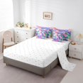 thumbnail image 4 of YST Hydrangea Sheet Set with Comforter Pink Purple Floral Bed In A Bag 7 Piece Full Tropical Hummingbird Bedding Sets Tie Dye Aesthetics Comforter Set Spring Summer theme Cushion Covers, 4 of 5