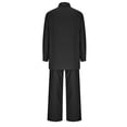 thumbnail image 4 of Women 2 Piece Linen Sets 2025 Button Up Long Sleeve Shirt Drawstring Wide Leg Pants Set Summer Outfits, 4 of 5