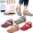 thumbnail image 5 of Penkiiy Sandales à Bout Fermé pour Femmes : Sandale Compensée Estivale Chic, Sandales Confortables Ajourées 38 Rouge, 5 of 5
