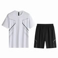 thumbnail image 4 of NTACZA Short Sleeve Men 2 Piece Shorts Set Athletic Tracksuits Crew Neck Mens Basketball Sweatsuits L, 4 of 6