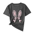 thumbnail image 1 of Plebaso T-Shirts Graphiques de Pâques pour Femmes à Manches Courtes, T-Shirts Imprimés pour Femmes, Décontractés, Amples, d'Extérieur, Hauts Basiques, 1 of 4
