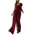 thumbnail image 2 of UPPADA Robe de Cocktail pour Femmes à Manches Longues Robe d'Invitée de Mariage Fente Latérale Jolie Robe Formelle Évasée Robe Taille Haute Robe de Fête Robe de Bal Robe de Cocktail, 2 of 7