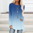 thumbnail image 1 of Wiyuqeen T-Shirts à Manches Raglan Longues pour Femmes Chic Décontracté Col Rond Chandail Doux Tendance Couleur Dégradée Chandails à Manches Longues Automne Amples Fluides Longues Tuniques, 1 of 5