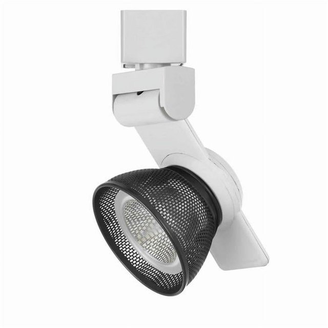 Benjara BM220694 12W Integrated LED Metal Track Fixture with Mesh Head, Black & White