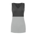 thumbnail image 4 of Fridja Womens Casual Loose Color Matching Button V-neck SleevelessTops Blouses Vests, 4 of 6