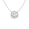 thumbnail image 1 of Angara Collier en Diamant Naturel - Collier Solitaire en Diamant Rond Serti Clos en Platine pour Femmes, 1 of 10