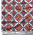 thumbnail image 1 of Soimoi Poly Georgette Fabric Floral Mandala Print Sewing Fabric Yard 52 Inch Wide, 1 of 3