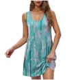 thumbnail image 2 of Ovzne Robes pour Femmes 2025 Robe Femme Mode Robe Décontractée Imprimée avec Poches Sans Manches à Col Rond Robe Femme Imprimée Liquidation, 2 of 5