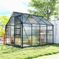 thumbnail image 3 of Outsunny 6' x 8' x 6.6' Aluminum Polycarbonate Walk-In Garden Greenhouse, 3 of 10