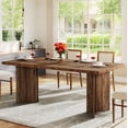 thumbnail image 1 of Fnova 63" Rectangular Modern Dining Table, Wooden Modern Kitchen Table for 6 People for Dining Room, Dark Brown (Chairs Not Included), 1 of 14