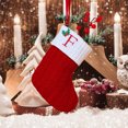 thumbnail image 2 of Christmas Tree Decorative Socks With Embroidered Initial Letters Red Green White Knit Stockings, 2 of 2