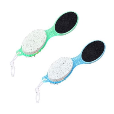 ZTTD Brosse de Soin des Pieds 4 en 1 Brosse Ponce Exfoliante Pédicure Enlève-Peaux Mortes Brosse de Lavage des Pieds Outil de Frottage et des Pieds, Couleur Aléatoire, 2 Pcs