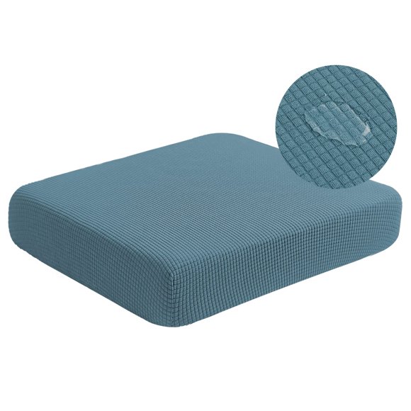 NC HOME Water Repellent Sofa Seat Slipcovers Stretch Cushion Covers Seaters Replacement for Furniture Protector Soft Flexibility with Elastic Bottom (Large Dusty Blue)