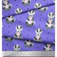 thumbnail image 2 of Soimoi Purple Rayon Fabric Dots & Raccoon Animal Fabric Prints By Yard 58 Inch Wide, 2 of 3