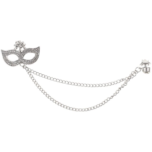 Shisuyan Épinglette de Revers avec Chaîne Broche Argent Lot de 1 5.9X1.6X0.4In