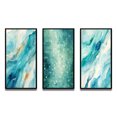 thumbnail image 2 of Designart "Turquoise Impressions Waves of Infinity VII" Abstract Painting Framed Wall Art Set Of 3 - Turquoise Modern Frame Gallery Set For Office Decor, 2 of 6