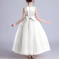 thumbnail image 4 of LOVZFMLL Jupe Princesse à Nœud pour Filles, Été, Manches Courtes, Volants, Dentelle, Col Rond, Broderie, en Maille, 4 of 5