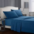 thumbnail image 1 of Topcobe Solid Color Bed Sheet Set for Adults Teens, Full Size Navy Blue, 1 of 4