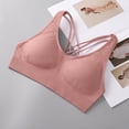 thumbnail image 4 of Soft Bralettes for Women Seamless Bra Feature V-Neck Molded Bra Style W-279 Pinks M, 4 of 8
