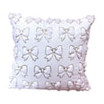 thumbnail image 2 of Polyester Pillowcase White Bow Sequin Pillowcase Quilted Plush Polyester Sofa Cushion Cover with Bowknot(1Pcs) Rkxzt, 2 of 8