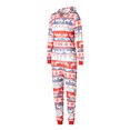 thumbnail image 3 of Kmbangi Parent-child Red Elk Printed Pattern Long Sleeve Hooded Jumpsuit, 3 of 9