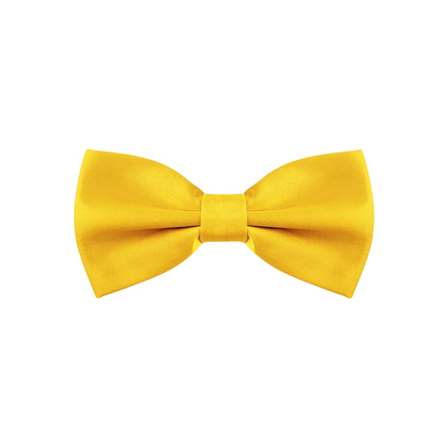 INSPIRE CHIC Accessoires de Nœud Papillon pour Homme Sangle Ajustable Formel Uni Smoking Pré-Noué Jaune Doré