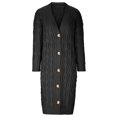 thumbnail image 4 of Pompotops Femmes Décontracté Uni Tricot Cardigan Ample Manches Longues Chandails Hauts Liquidation, 4 of 6